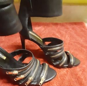 Black zipper heels